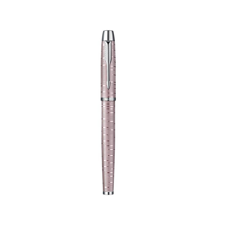 Parker IM Premium Fountain Pen - Pink Pearl with Chrome Trims — nib close-up