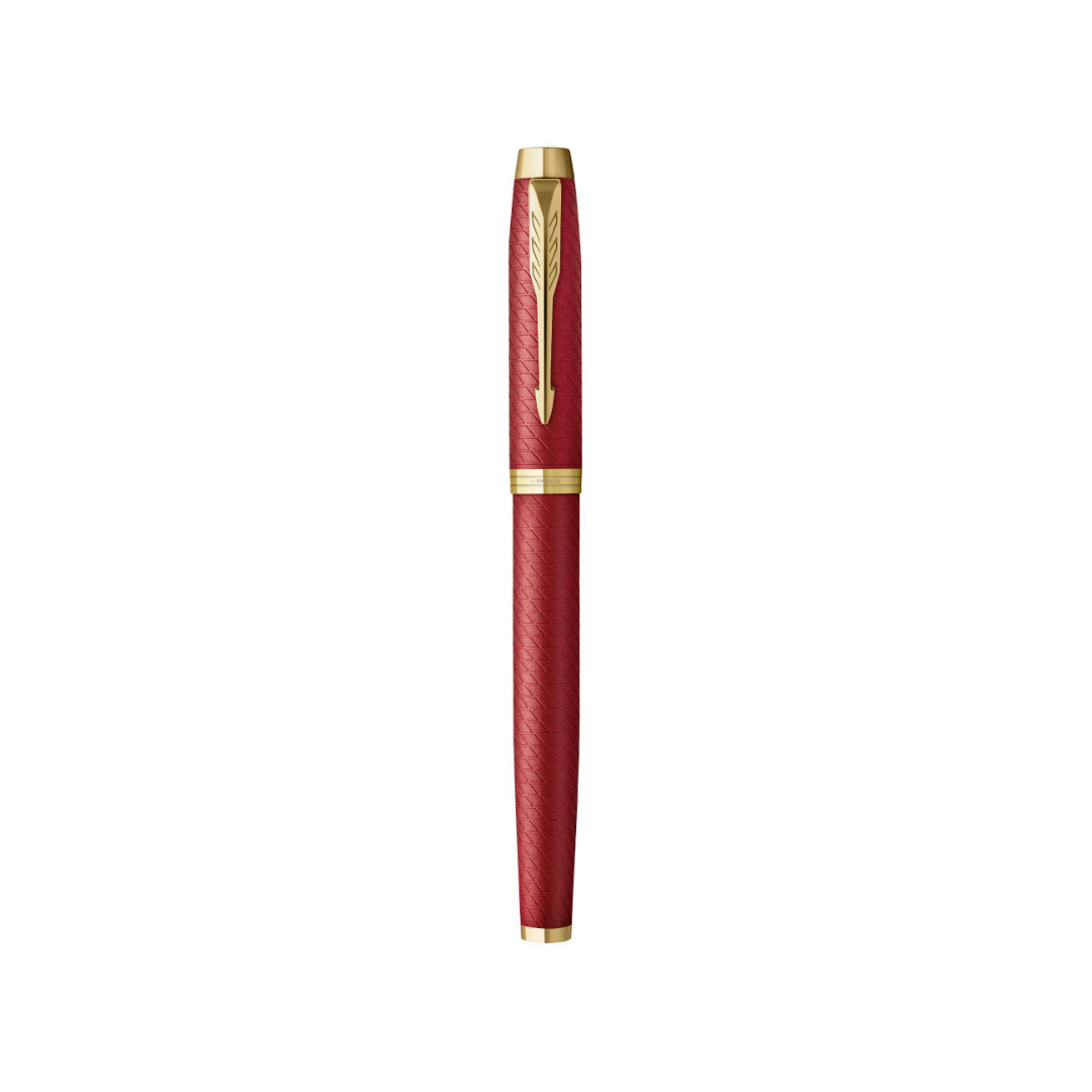 Parker IM Premium Fountain Pen - Red with Gold Trims — nib close-up