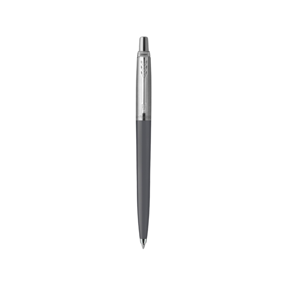 Parker Jotter Originals Ballpoint Pen - Iron Grey — uncapped with cap posted