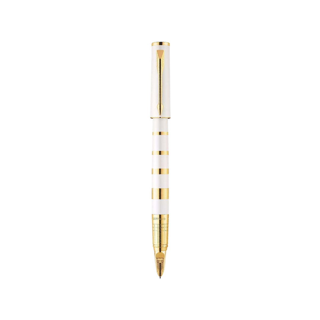 Parker Ingenuity Small Pearl &amp; Metal Gold Trim 5th Technology Pen — side view