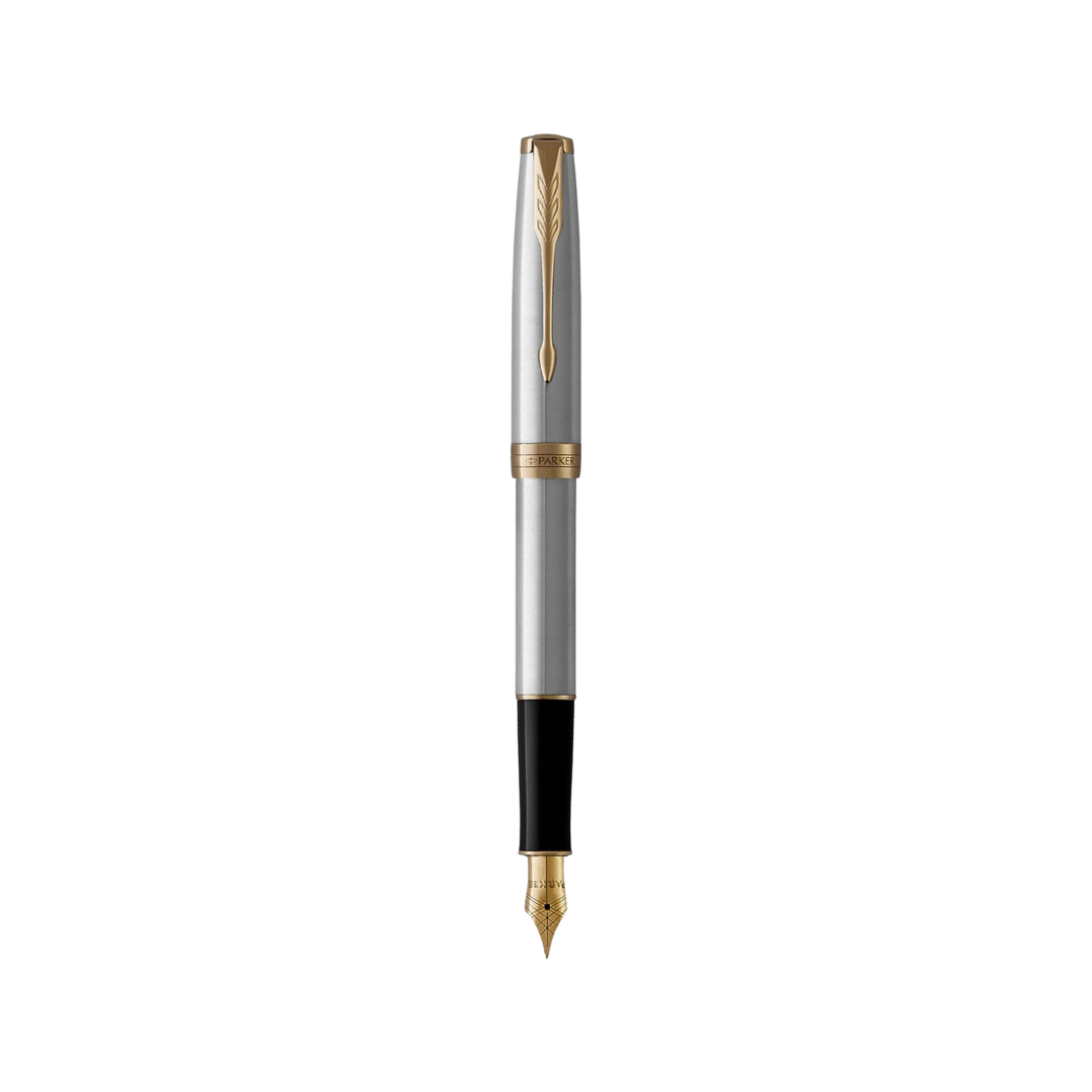 Parker Sonnet Stainless Steel GT Fountain Pen — Parker fountain pen — precision nib writing instrument, at Cityluxe Singapore stationery store