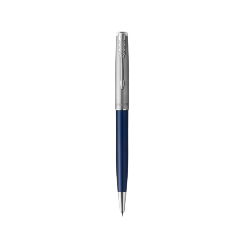 Parker Sonnet Essential SB CT Ballpoint Pen Blue — uncapped with cap posted
