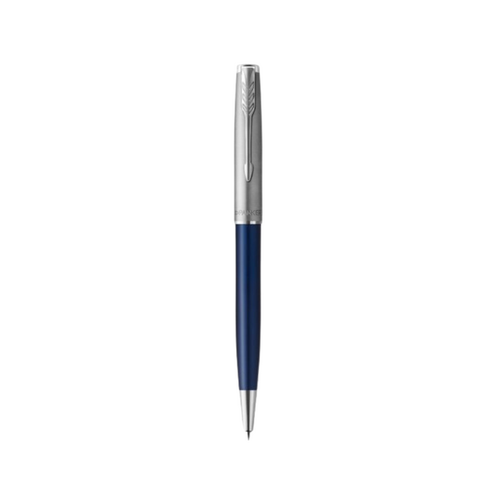 Parker Sonnet Essential SB CT Ballpoint Pen Blue — uncapped with cap posted