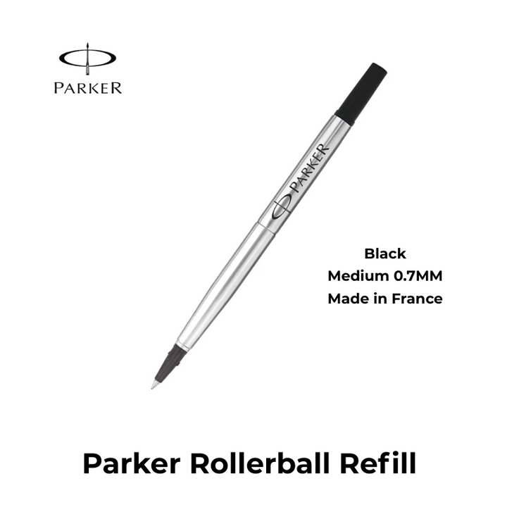 Parker Quink Rollerball Pen Refill - Medium Black (0.7mm) — capped