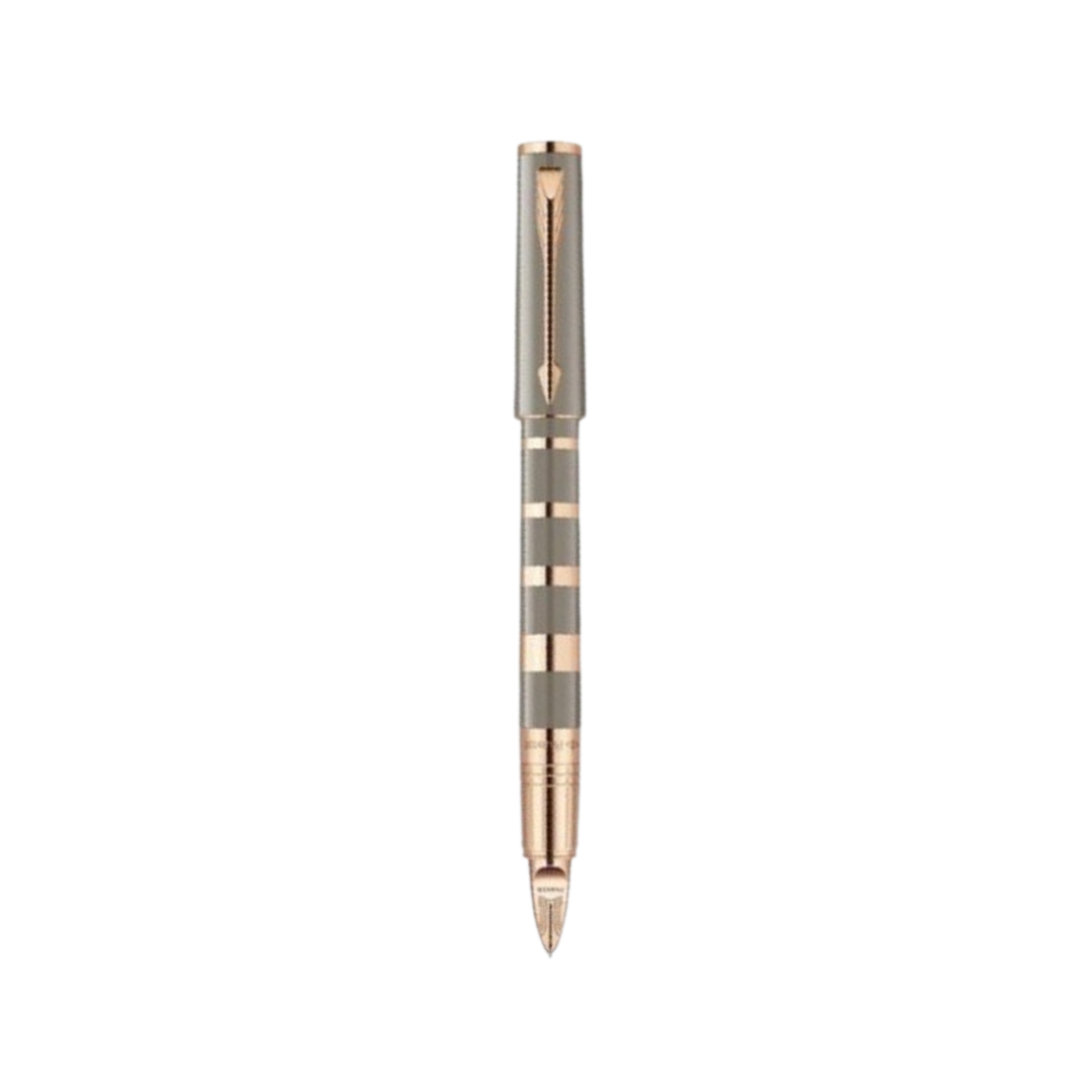 Parker Ingenuity Small Taupe &amp; Metal Pink Gold Trim 5th Technology Pen — side view