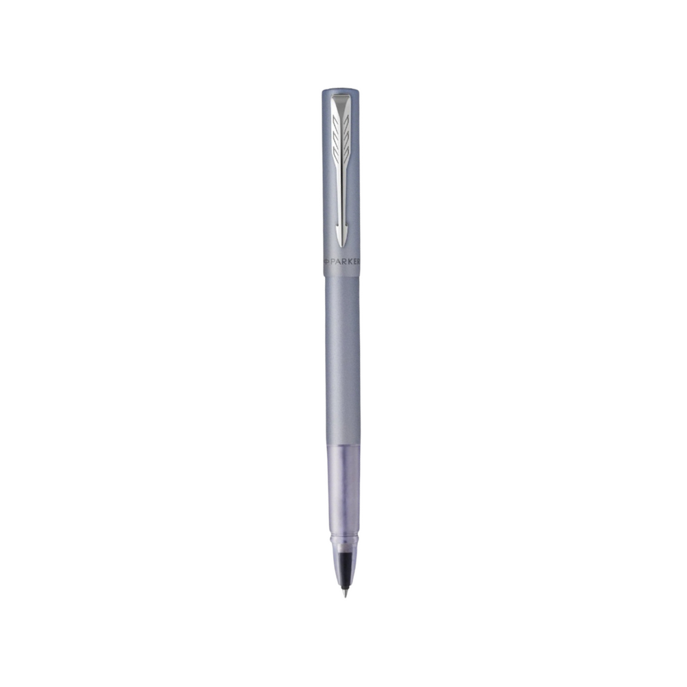 Parker Vector XL Rollerball Pen - Silver — uncapped with cap posted