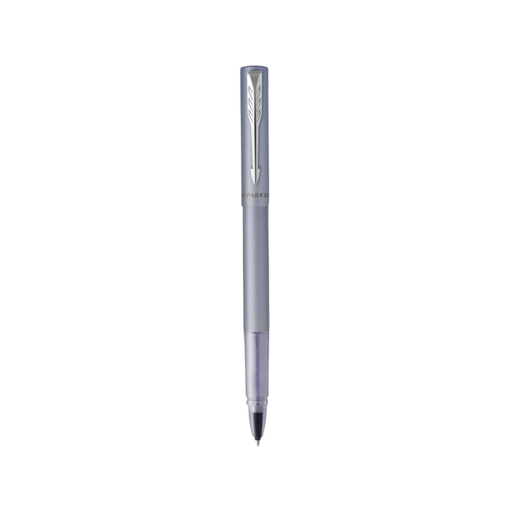 Parker Vector XL Rollerball Pen - Silver — uncapped with cap posted