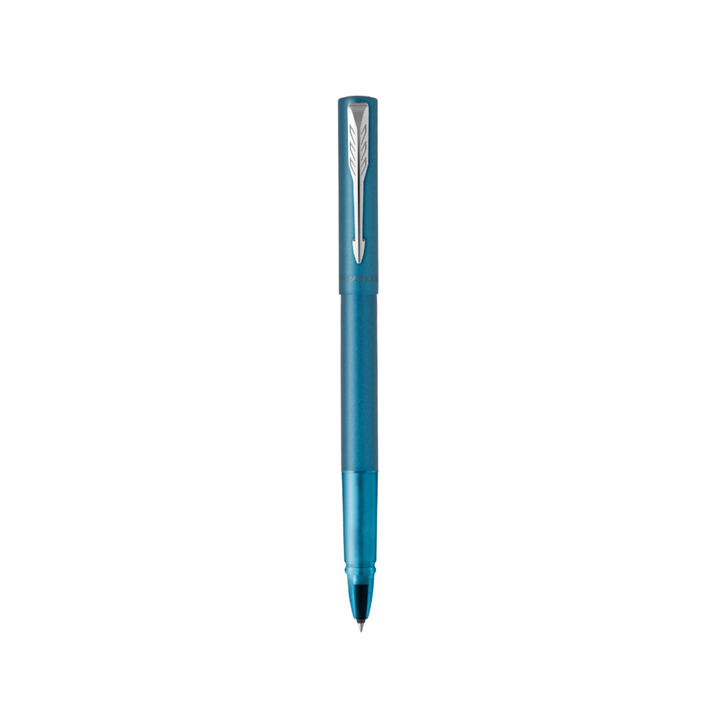 Parker Vector XL Rollerball Pen - Teal — uncapped with cap posted