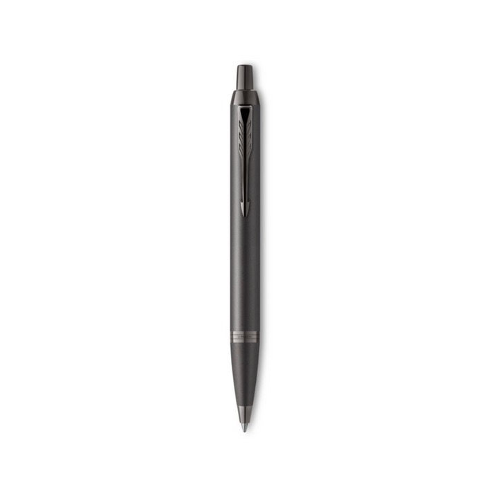 Parker IM PROFESSIONAL Ballpoint Pen - Monochrome Titanium — uncapped with cap posted