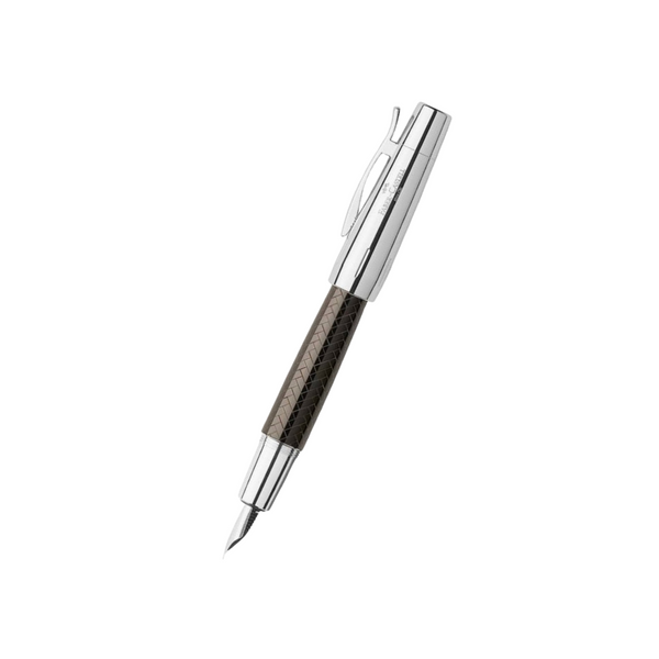 Faber-Castell E-Motion Resin Fountain Pen - Parquet Brown / Medium — capped