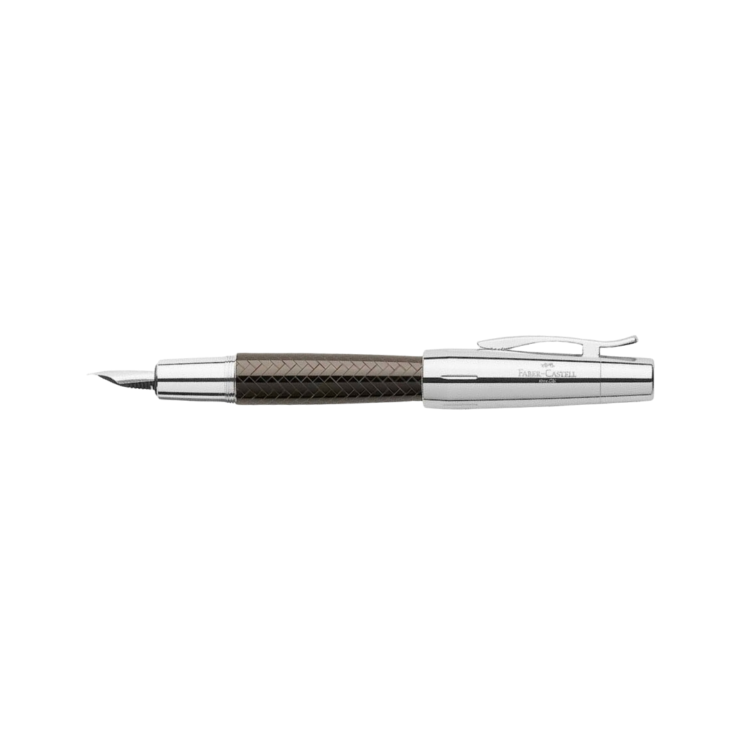 Faber-Castell E-Motion Resin Fountain Pen - Parquet Brown / Medium — nib close-up