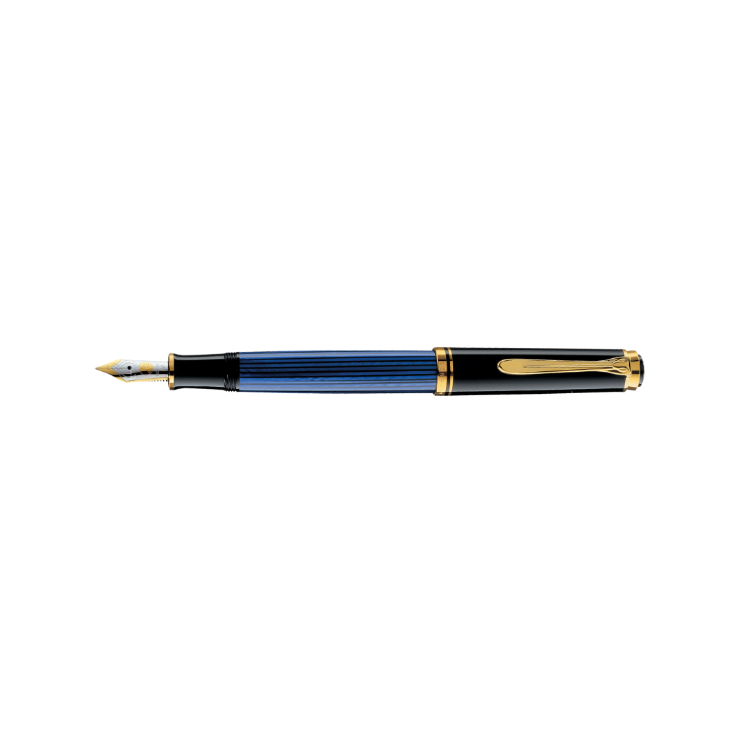 Pelikan Souverän® M400 Fountain Pen Black-Blue [Pre-Order] — Pelikan fountain pen — precision nib writing instrument, at Cityluxe Singapore stationery store