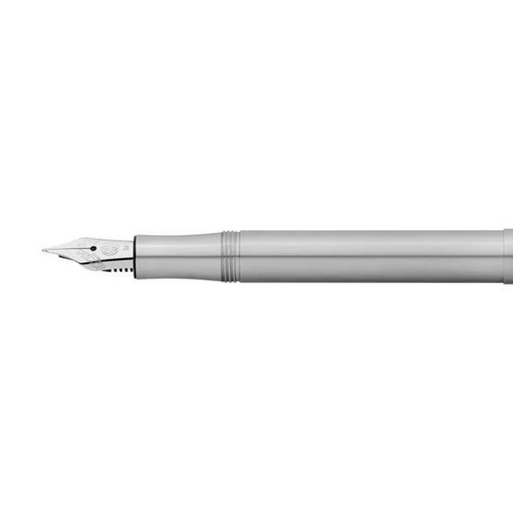 Kaweco Liliput Fountain Pen - Stainless Steel — writing at an angle