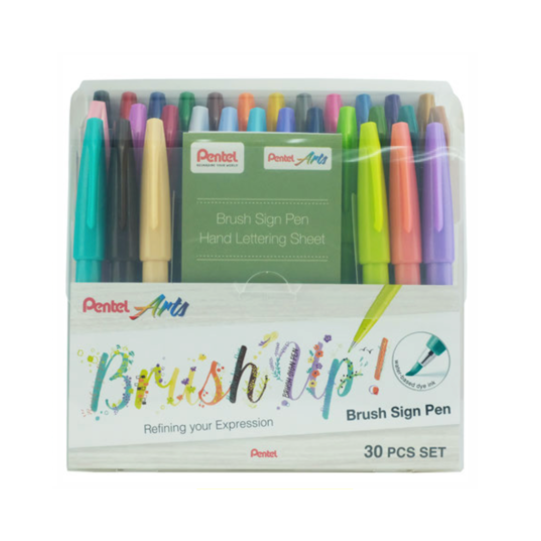 Pentel Brush Sign Pen Set - 30 Colors — front view