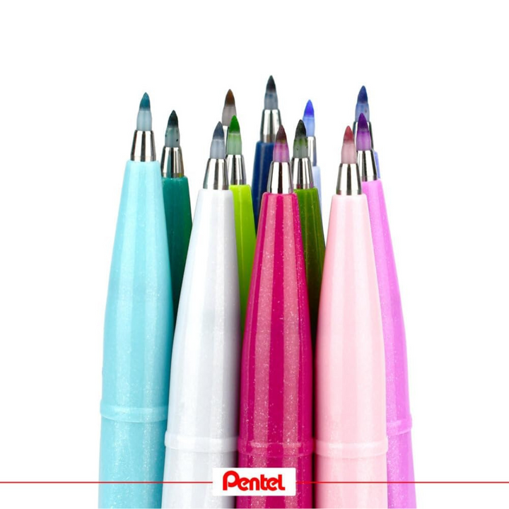 Pentel Brush Sign Pen Set - 30 Colors — in use