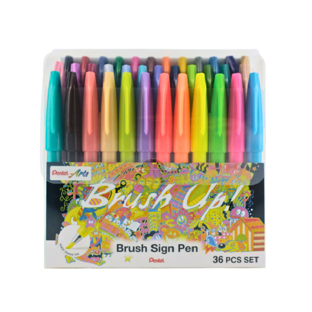 Pentel Brush Sign Pen - All 36 colors — front view