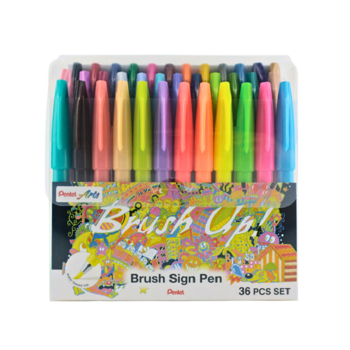 Pentel Brush Sign Pen - All 36 colors — front view