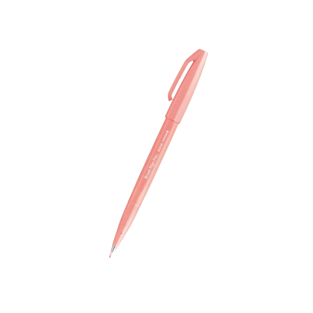 Pentel Brush Sign Pen - Coral Orange — front view