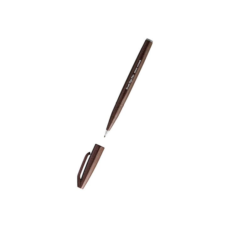 Pentel Brush Sign Pen - Dark Brown — detail view