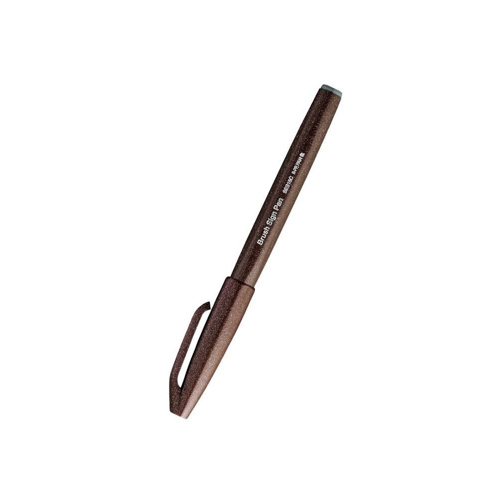Pentel Brush Sign Pen - Dark Brown — side view