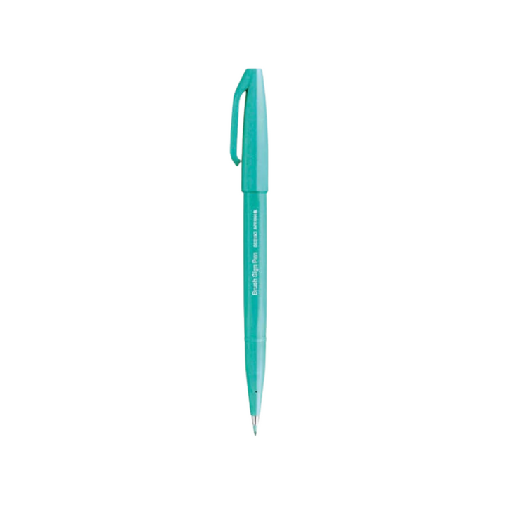 Pentel Brush Sign Pen - Emerald Green — with packaging