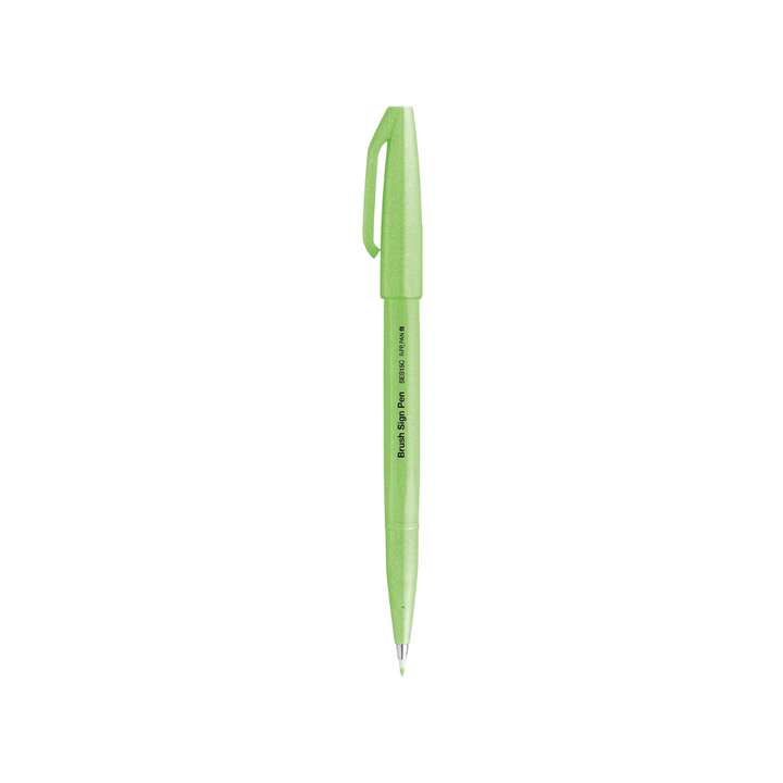 Pentel Brush Sign Pen - Fluorescent Green — with packaging