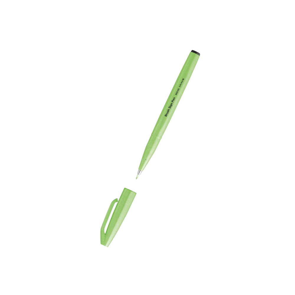 Pentel Brush Sign Pen - Fluorescent Green — side view