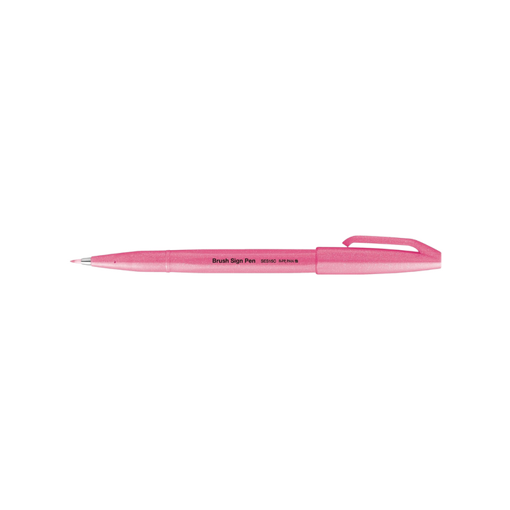 Pentel Brush Sign Pen - Fluorescent Pink — in use