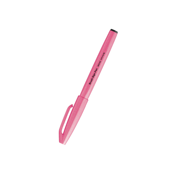 Pentel Brush Sign Pen - Fluorescent Pink — detail view