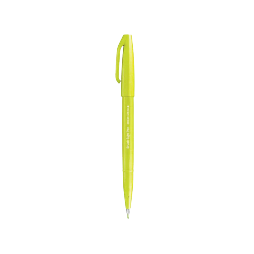 Pentel Brush Sign Pen - ‎Lime Green — with packaging