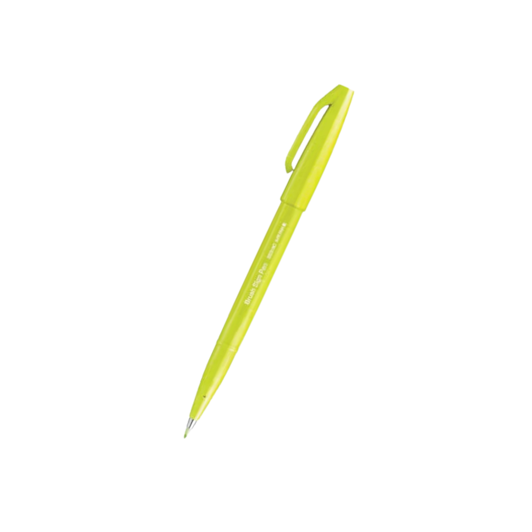 Pentel Brush Sign Pen - ‎Lime Green — front view