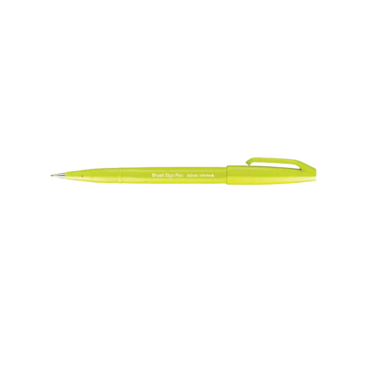 Pentel Brush Sign Pen - ‎Lime Green — in use