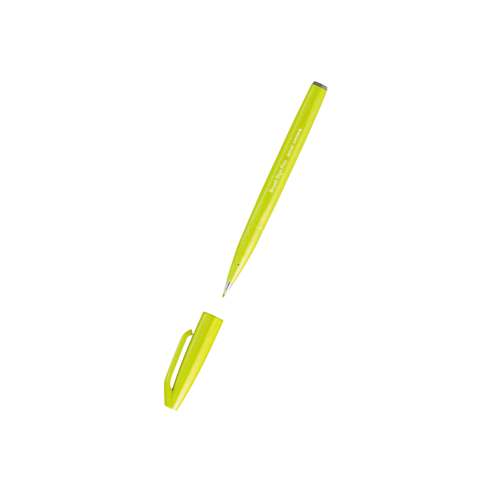 Pentel Brush Sign Pen - ‎Lime Green — side view