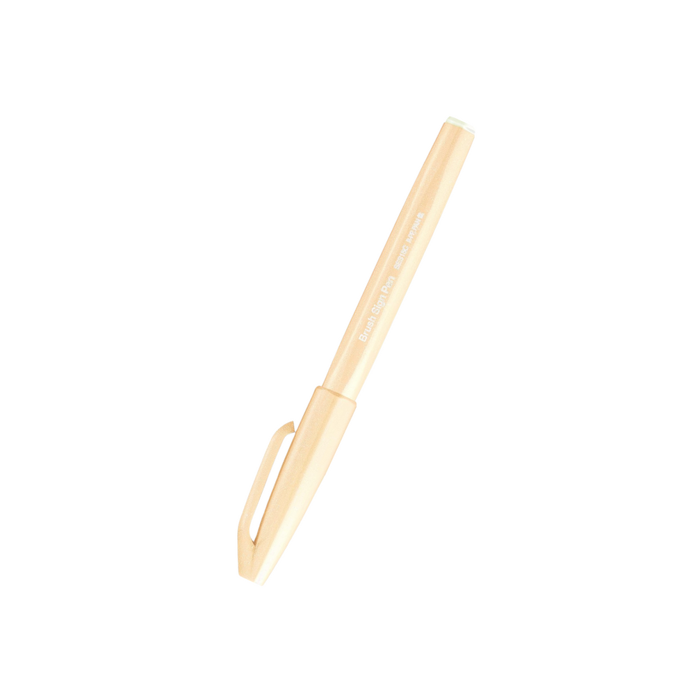 Pentel Brush Sign Pen - Pale Orange — side view