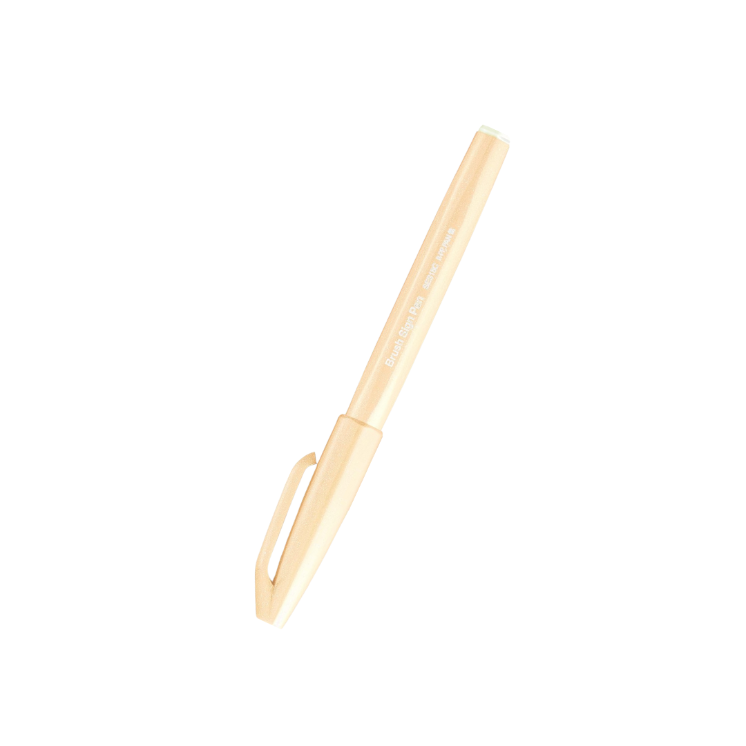 Pentel Brush Sign Pen - Pale Orange — side view