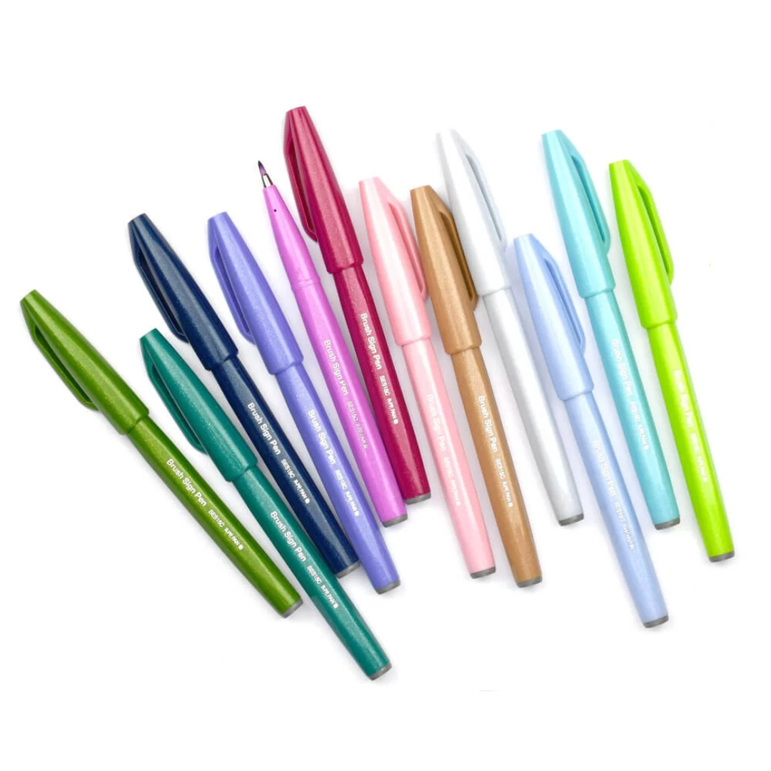 Pentel Brush Sign Pen - Light Violet — flat lay