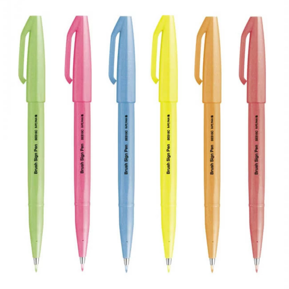 Pentel Brush Sign Pen - All 36 colors — side view
