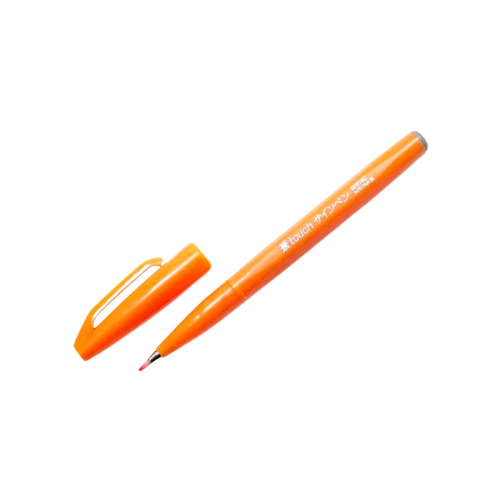 Pentel Touch Brush Sign Pen Orange — Pentel brush pen — premium stationery and lifestyle, at Cityluxe Singapore