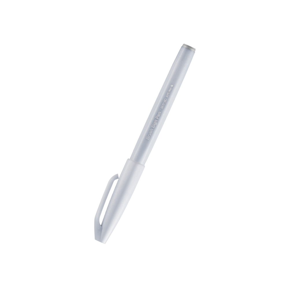 Pentel Touch Brush Sign Pen Light Grey — Pentel brush pen — premium stationery and lifestyle, at Cityluxe Singapore
