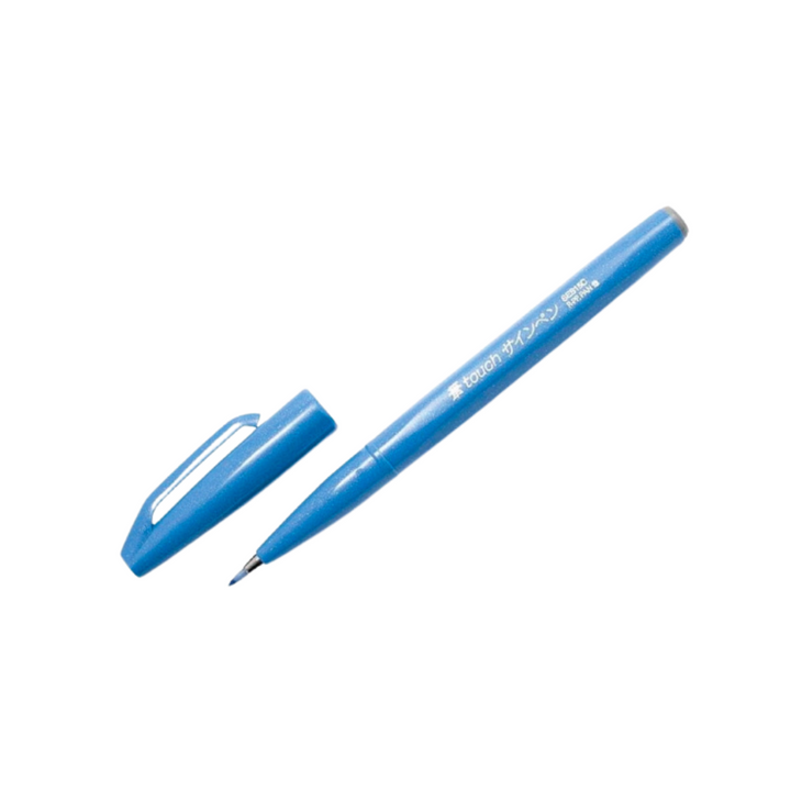 Pentel Touch Brush Sign Pen Sky Blue — Pentel brush pen — premium stationery and lifestyle, at Cityluxe Singapore