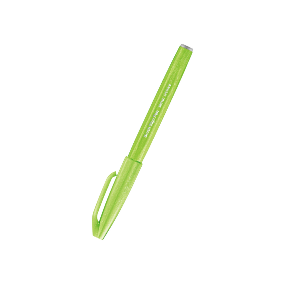 Pentel Touch Brush Sign Pen Light Green — Pentel brush pen — premium stationery and lifestyle, at Cityluxe Singapore