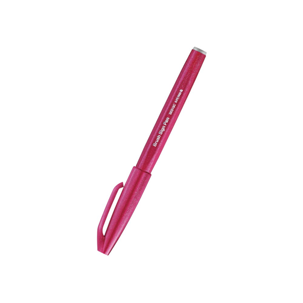 Pentel Touch Brush Sign Pen Burgundy — Pentel brush pen — premium stationery and lifestyle, at Cityluxe Singapore