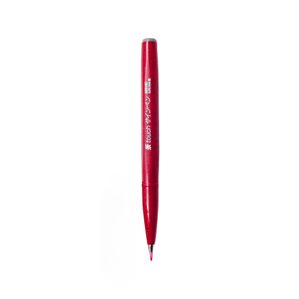 Pentel Touch Brush Sign Pen Red — Pentel brush pen — premium stationery and lifestyle, at Cityluxe Singapore