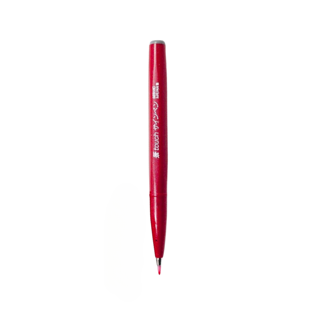 Pentel Touch Brush Sign Pen Red — Pentel brush pen — premium stationery and lifestyle, at Cityluxe Singapore