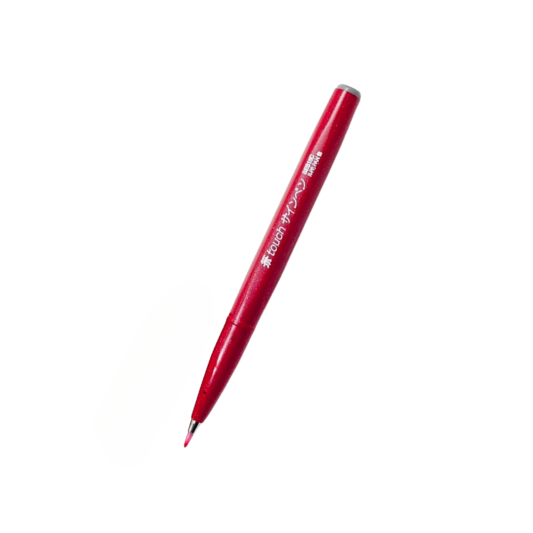 Pentel Touch Brush Sign Pen Red — Pentel brush pen — premium stationery and lifestyle, at Cityluxe Singapore