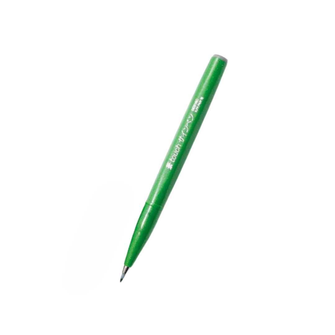 Pentel Touch Brush Sign Pen Green — Pentel brush pen — premium stationery and lifestyle, at Cityluxe Singapore