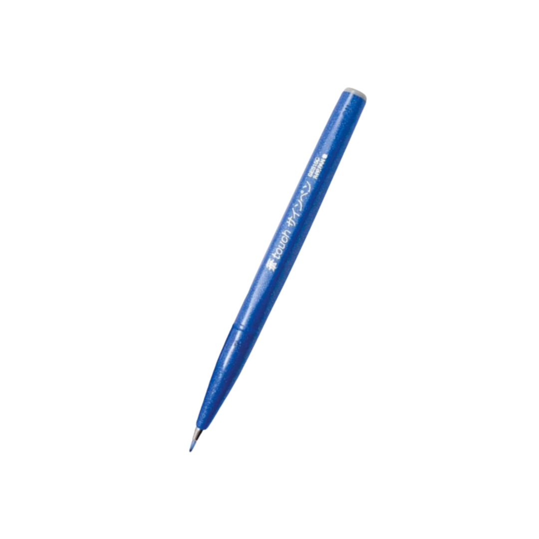 Pentel Touch Brush Sign Pen Blue — Pentel brush pen — premium stationery and lifestyle, at Cityluxe Singapore