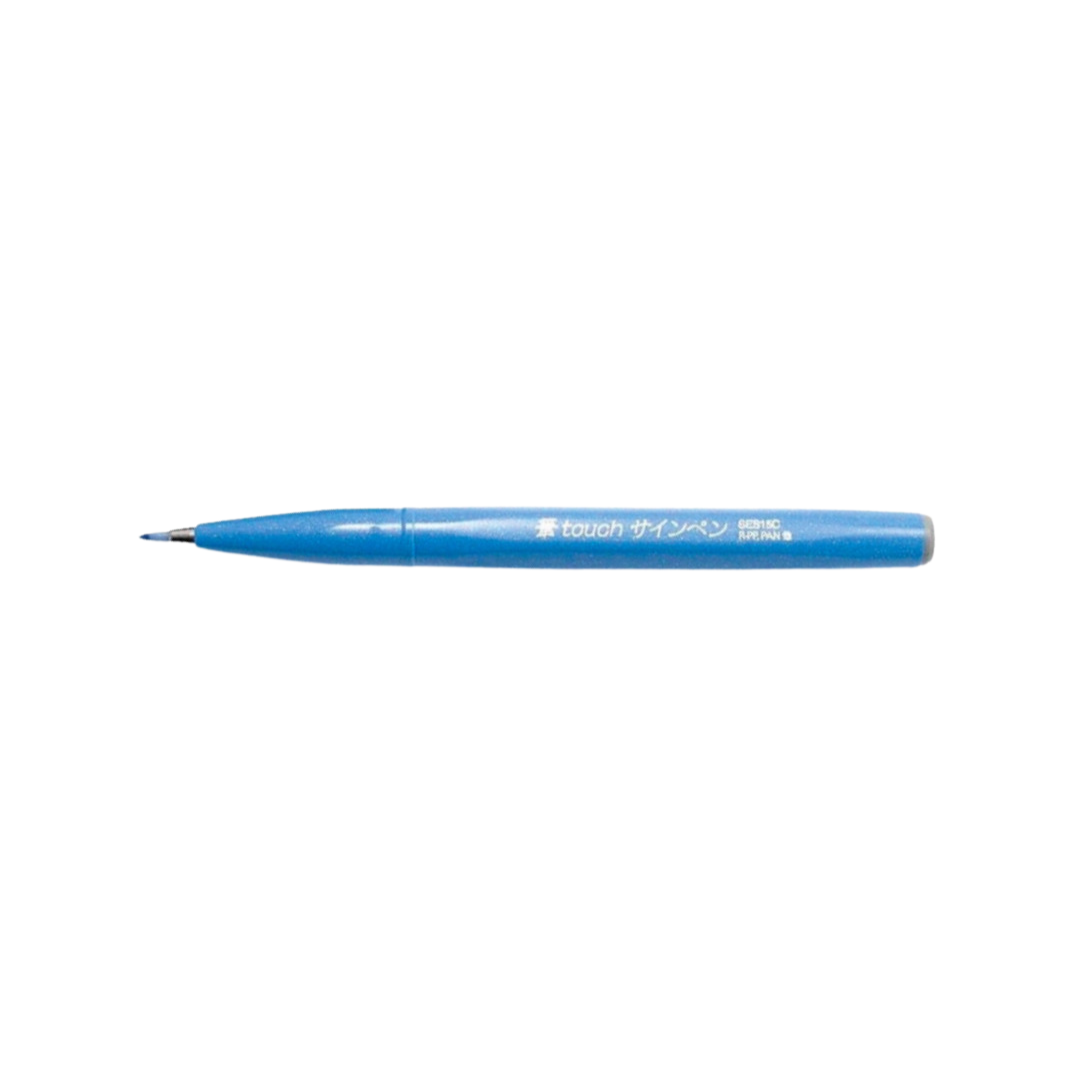Pentel Touch Brush Sign Pen Sky Blue — Pentel brush pen — premium stationery and lifestyle, at Cityluxe Singapore