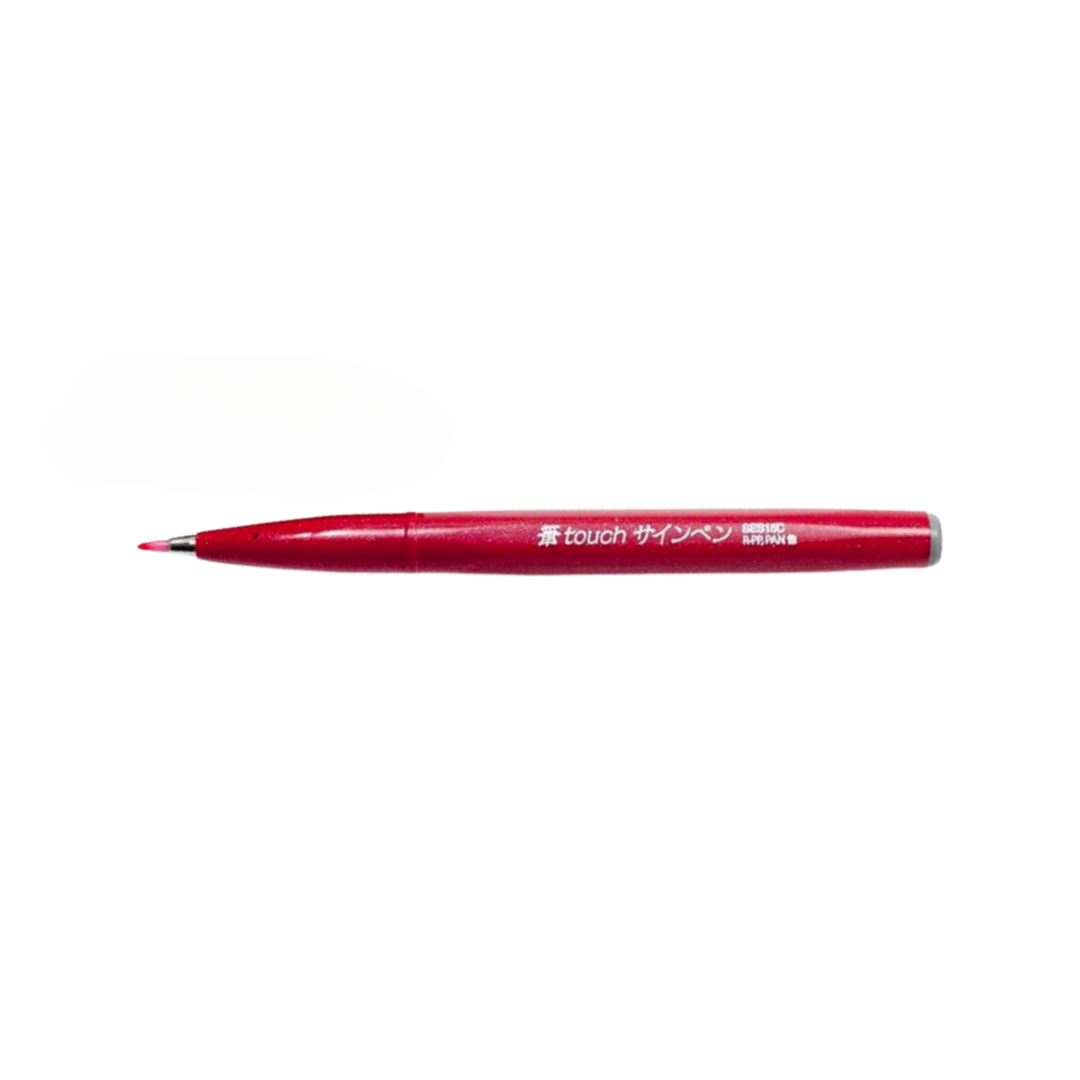 Pentel Touch Brush Sign Pen Red — Pentel brush pen — premium stationery and lifestyle, at Cityluxe Singapore
