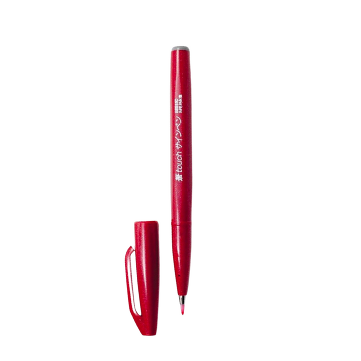 Pentel Touch Brush Sign Pen Red — Pentel brush pen — premium stationery and lifestyle, at Cityluxe Singapore